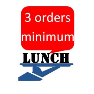 Minimum 3 Lunch orders